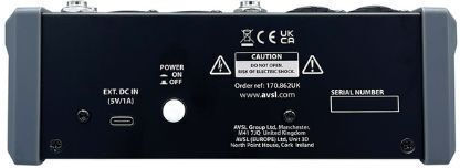 Citronic CMA-6 Active Analog Mixer 6 Channels with Phantom Power 2 XLR Inputs and Bluetooth