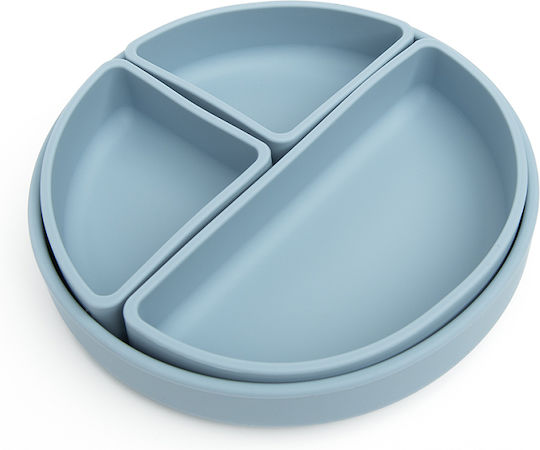 Smyk Baby Food Plate Made of Silicone Blue