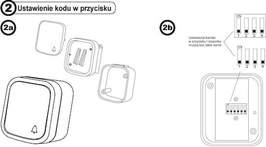 Zamel Buton Clopoțel cu Cadru în culoarea Alb PDH-991