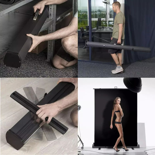 Walimex Roll-up Panel Fotohintergrund Stoff 210x220cm Schwarz