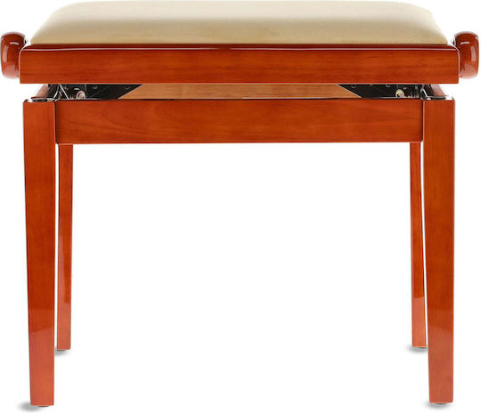 Gewa Piano Bench Deluxe Σκαμπό Πιάνου Ρυθμιζόμενο High Gloss Cherry Μ52xΠ30xΥ45-57cm