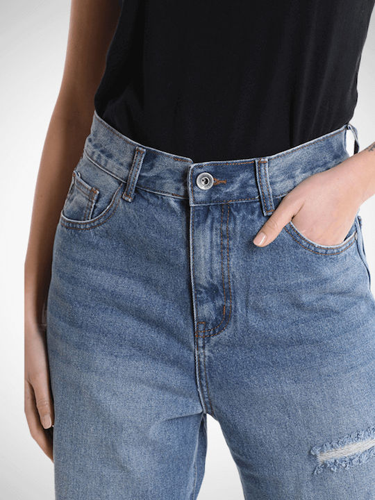 Talie înaltă Blugi de damă cu tăieturi cu croială slim