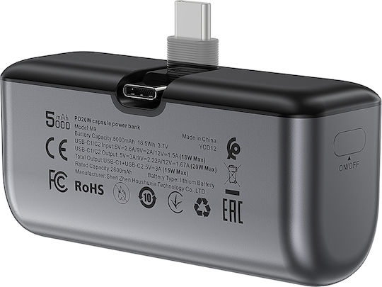 Acefast M9 USB-C Power Bank 5000mAh 20W Power Delivery Μαύρο
