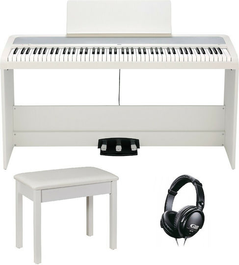 Korg Electric Stage Piano B2SP Set with 88 Weighted Keys Built-in Speakers and Connection with Headphones and Computer White