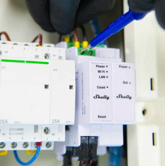 Shelly Energie-Analysator Elektrischer Messgeräte Analoger Schiene Dreiphasig WLAN Bluetooth KNX Modbus LAN