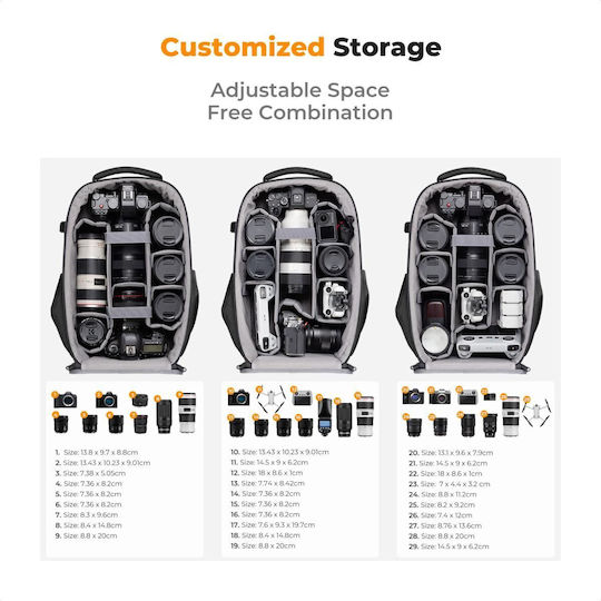 K&F Concept Camera Backpack Black