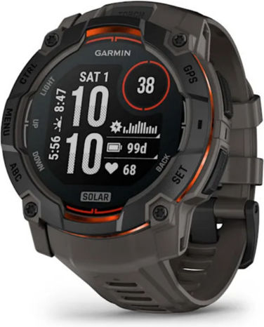 Garmin Instinct 3 Solar Aluminium 50mm Waterproof Smartwatch with Heart Rate Monitor (Black with Charcoal Band)