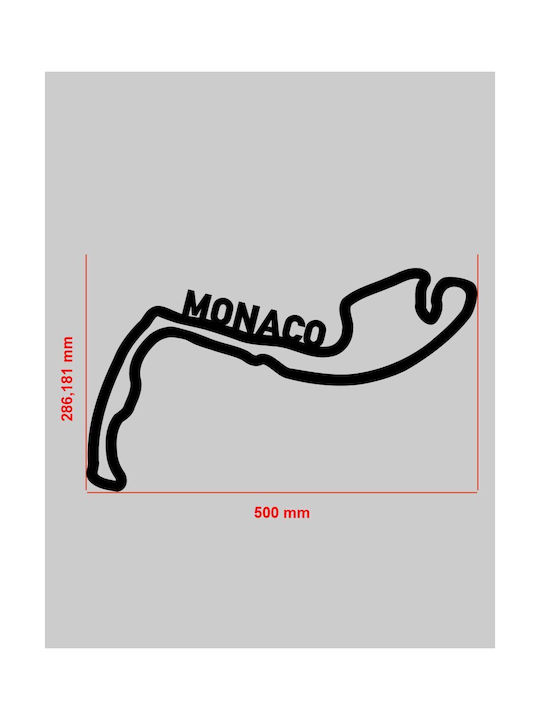 Ακρυλικό Διακοσμητικό Τοίχου Πίστα F1 Monaco 50 X 28,6 Cm Black