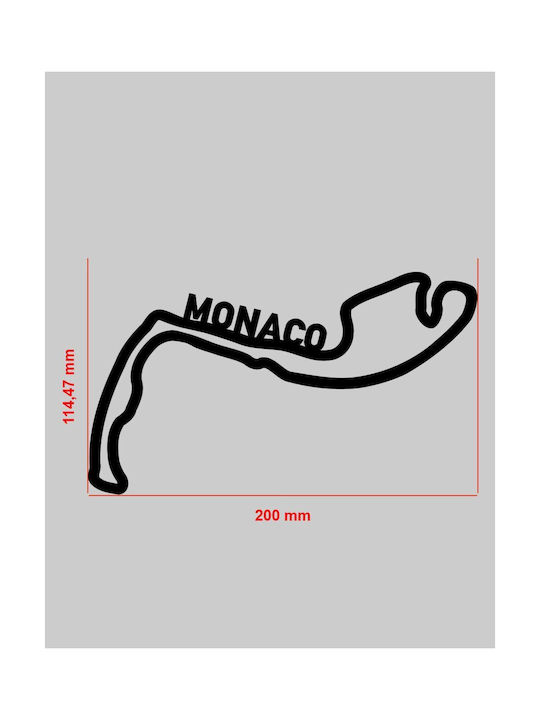 Acrylic Wall Decor F1 Monaco Track 20 X 11.4 Cm Black