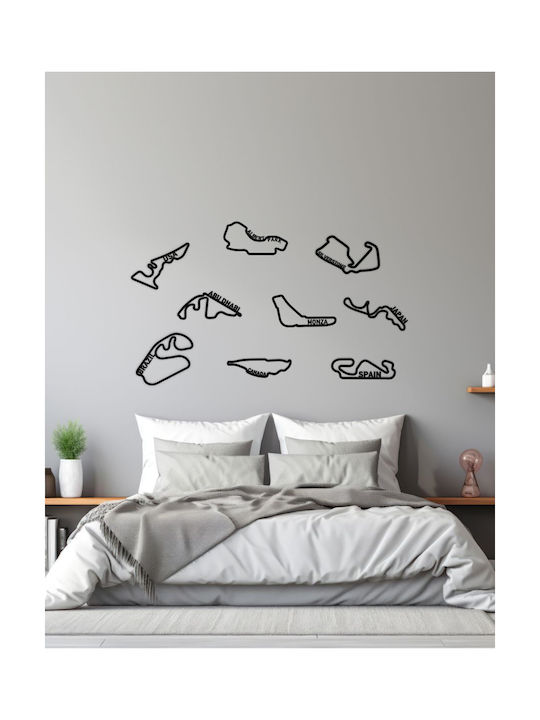 Acrylic Wall Decor F1 Track Silverstone 30 X 18 Cm Black