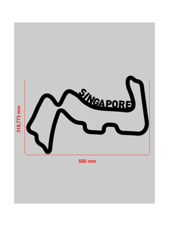 Acrylic Wall Decor F1 Singapore Track 50 X 31.8 Cm Black