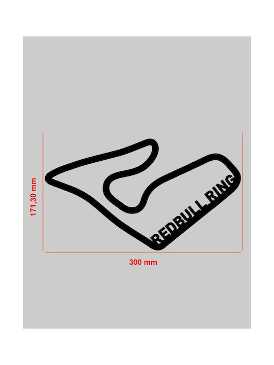 Ακρυλικό Διακοσμητικό Τοίχου Πίστα F1 Redbull Ring 30 X 17,1 Cm Black