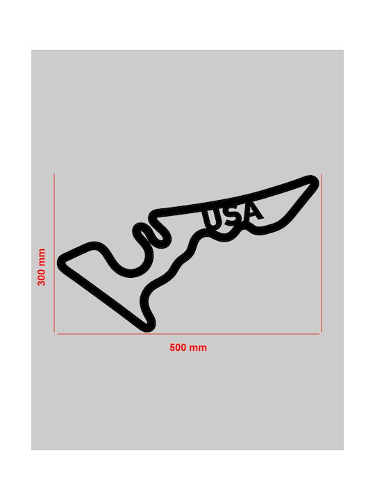 Acrylic Wall Decor F1 Track USA 50 X 30 Cm Black