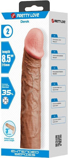 Pretty Love Penis Sleeve Προέκταση Πέους Καφέ 7.6cm