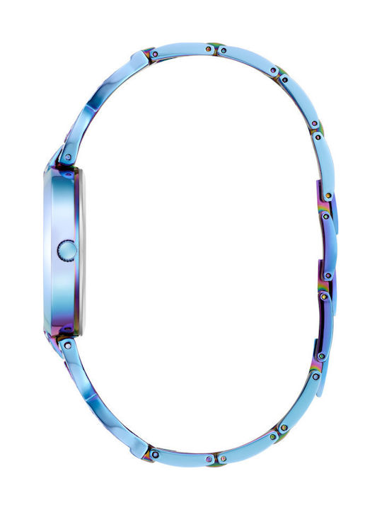 Guess Damen Uhr Chronograph mit Blau Metallarmband