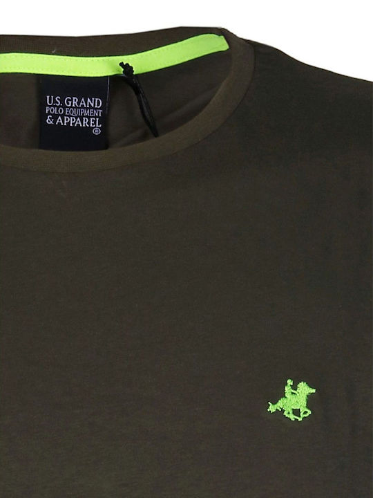 US GRAND Men's olive short sleeve T-shirt UST 032 Militare.