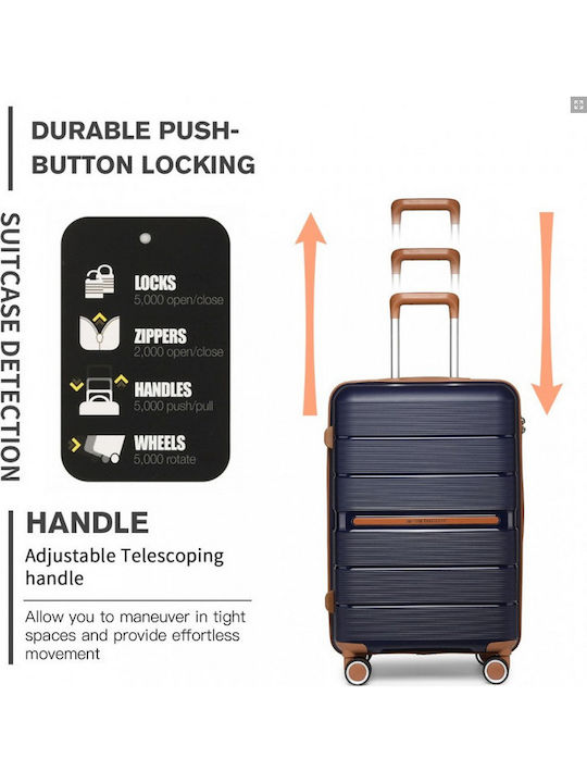 Miss Lulu British Traveller Βαλίτσες Ταξιδιού Σκληρές Brown And Apricot με 4 Ρόδες Σετ 3τμχ