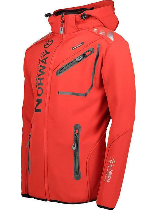Winter Jacket Softshell Waterproof and Windproof Red / Black