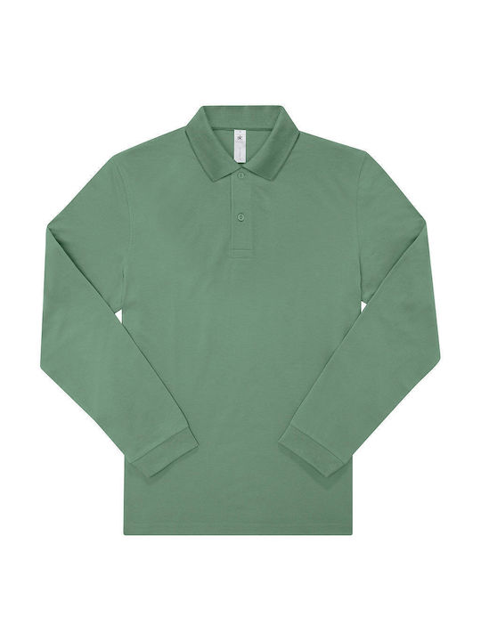 B&C Men's Long Sleeve Promotional Blouse Amalfi Green