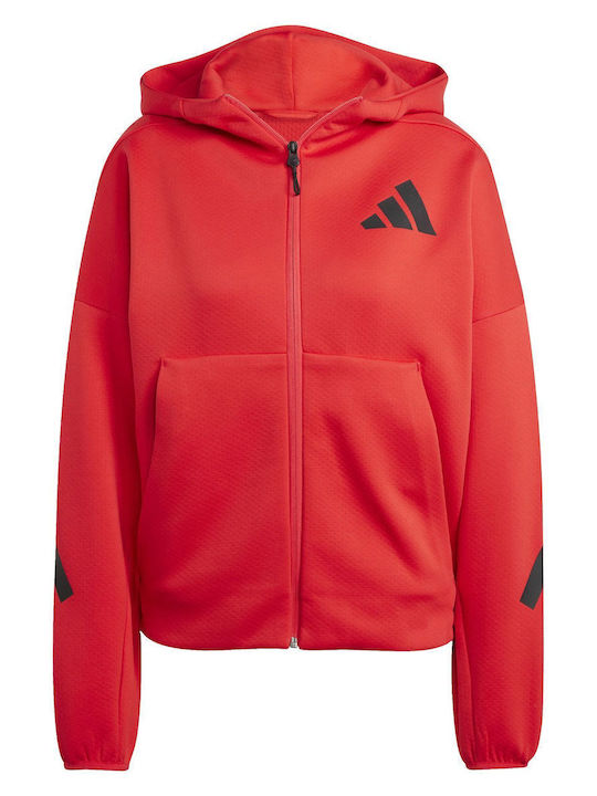 ♡n.h♡ adidas Z.N.E. Jachetă hanorac pentru femei Cu glugă Roșu JC9310