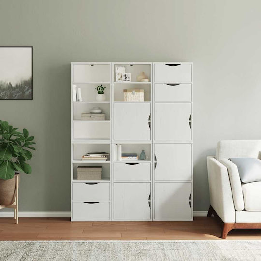 Odda Hängeschrank fürs Wohnzimmer aus Massivholz Weiß 40x24x79 cm