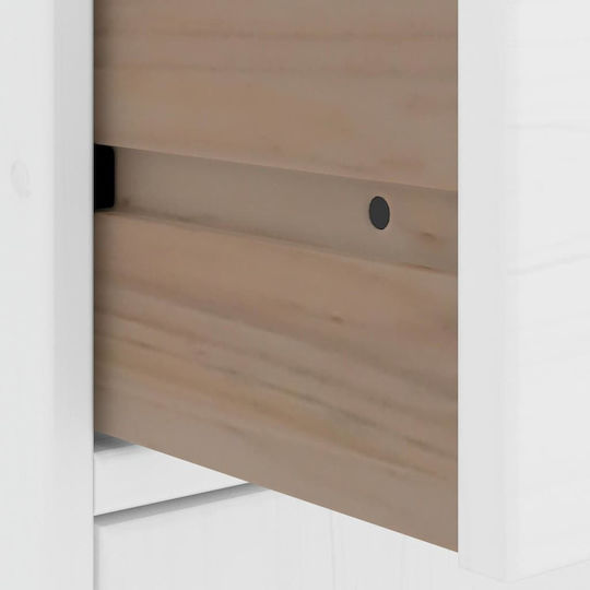 Odda Hängeschrank fürs Wohnzimmer aus Massivholz Weiß 40x24x79 cm
