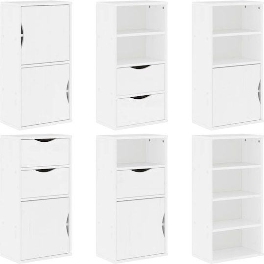 Odda Hängeschrank fürs Wohnzimmer aus Massivholz Weiß 40x24x79 cm