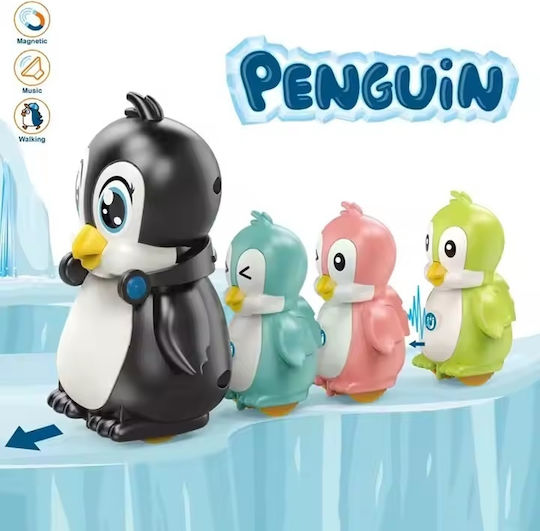 Set de 4 pinguini magnetici care merg și cântă pentru copii de 3 ani+ multicolori