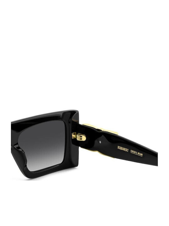 Dsquared2 Unisex Sunglasses with Black Plastic Frame and Black Lens D2 0169/S 807/9O