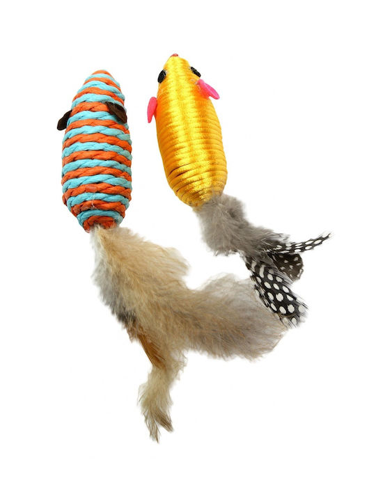 Pet Nova Katzenspielzeug-Set Maus Feder 7x3cm