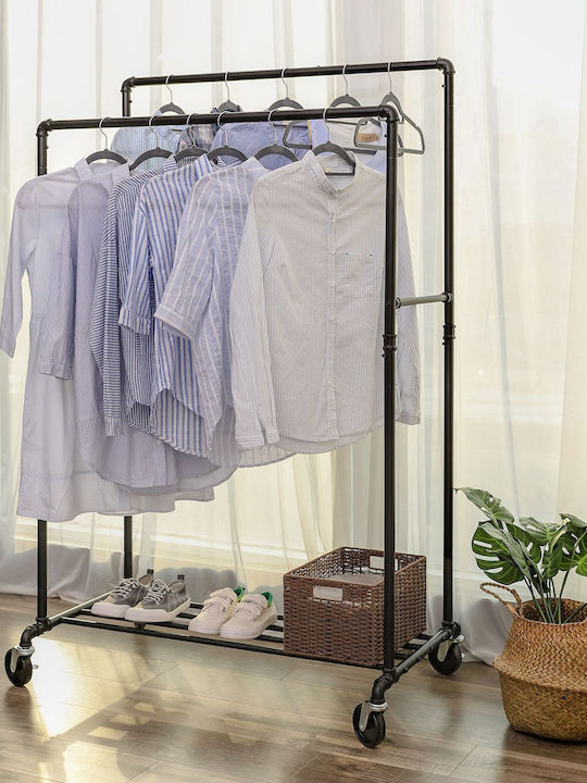 Songmics Rollbar Kleiderständer Schwarz 110x55x180cm