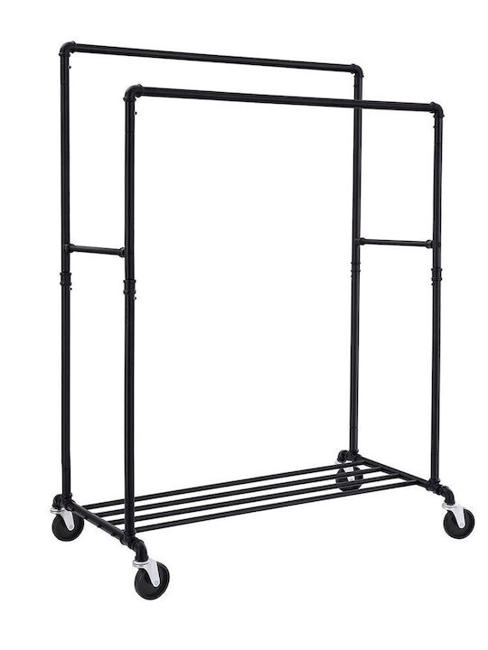 Songmics Rollbar Kleiderständer Schwarz 110x55x180cm