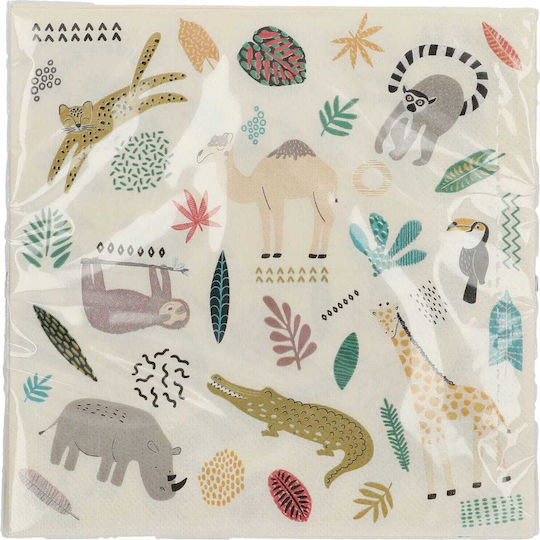 Șervețele 33 X 33cm "Zoo Party" Pachet de 20 bucăți