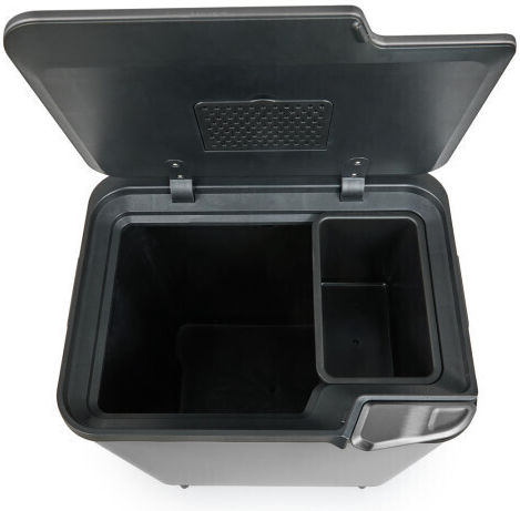 Metallic Recycling Bin Push Grey 36L