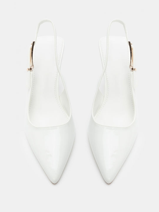 Luigi Pointed Toe White Heels