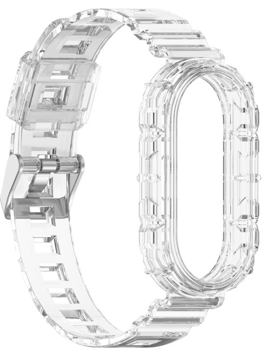Xiaomi Smart Band 9 9 Nfc Glacier Metal Buckle Ενσωματωμένη Ζώνη Ρολογιού Tpu Διαφανές Λευκό