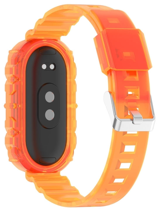 Xiaomi Smart Band 9 9 Nfc Glacier Metal Buckle Ενσωματωμένη Ζώνη Ρολογιού Tpu Διαφανές Πορτοκαλί