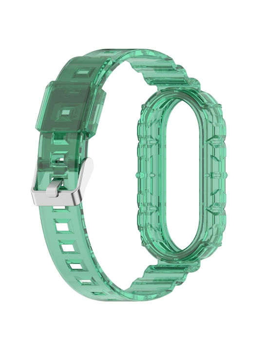Xiaomi Smart Band 9 9 NFC Gletscher Metallverschluss Integriertes TPU Transparentes Grünes Uhrenarmband