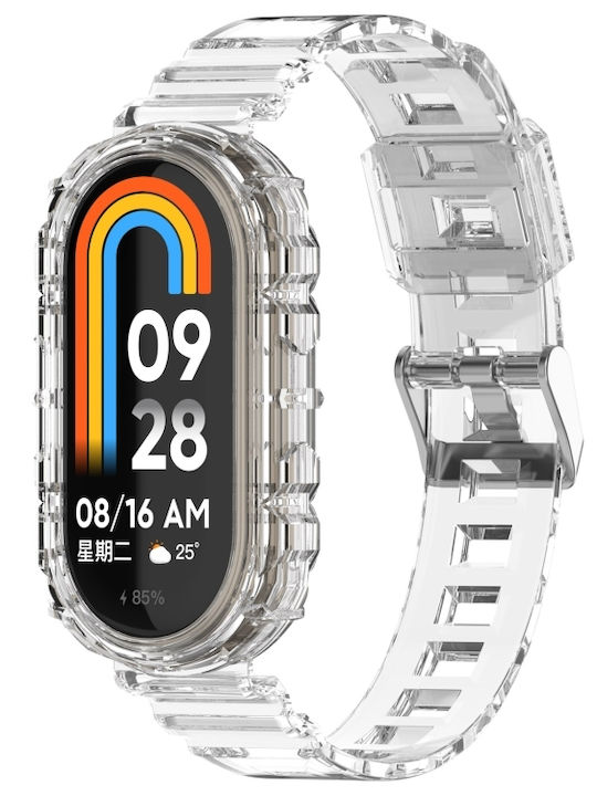 Xiaomi Smart Band 9 9 Nfc Glacier Metal Buckle Ενσωματωμένη Ζώνη Ρολογιού Tpu Διαφανές Λευκό