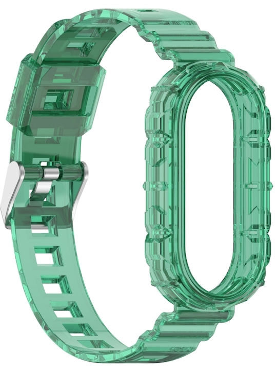 Xiaomi Smart Band 9 9 NFC Gletscher Metallverschluss Integriertes TPU Transparentes Grünes Uhrenarmband
