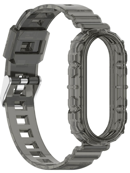 Xiaomi Smart Band 9 9 Nfc Glacier Metal Buckle Ενσωματωμένη Ζώνη Ρολογιού Tpu Διαφανές Μαύρο