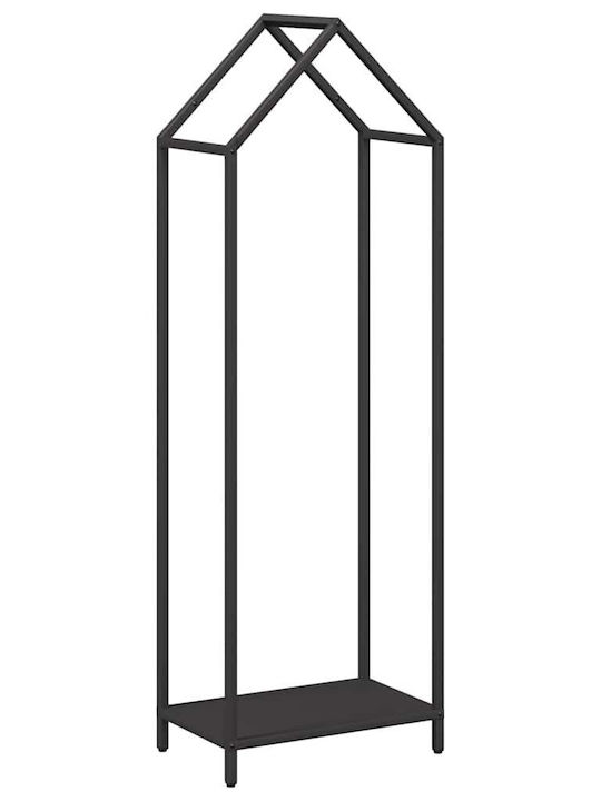 vidaXL Inox Ράφι Αποθήκευσης Ξύλων 40x25x120cm Μαύρο
