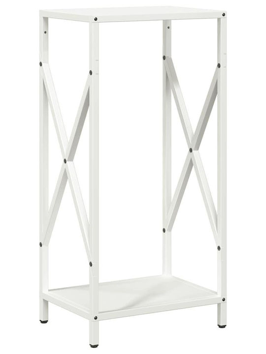 vidaXL Inox Ράφι Αποθήκευσης Ξύλων 34x25x70cm Λευκό