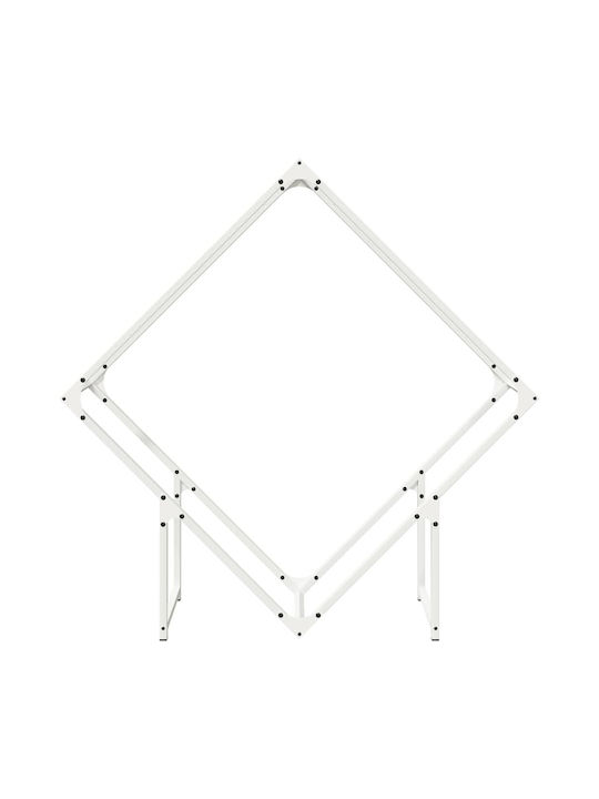 vidaXL Inox Ράφι Αποθήκευσης Ξύλων 100x25x100cm Λευκό