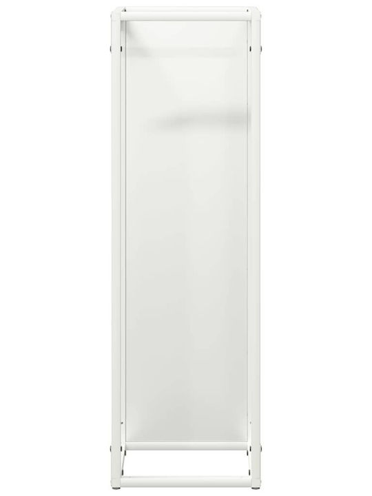 vidaXL Inox Ράφι Αποθήκευσης Ξύλων 25x25x80cm Λευκό