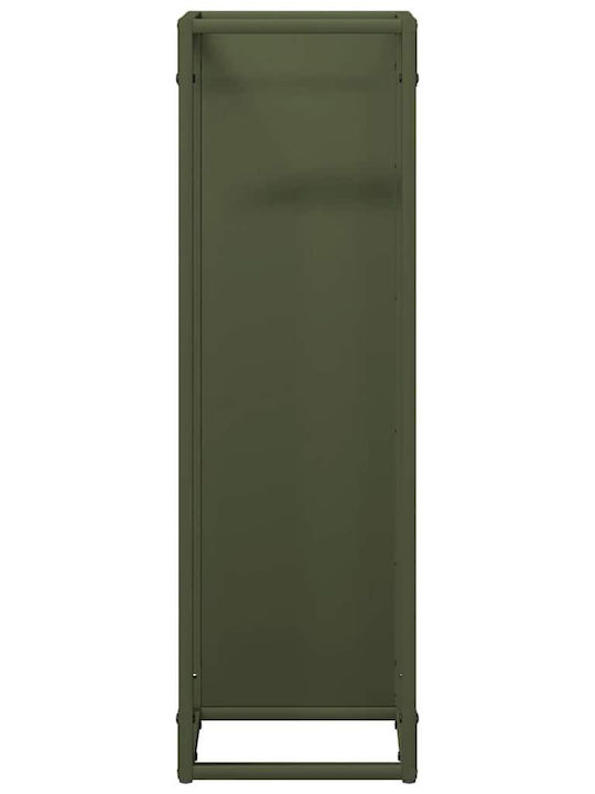 vidaXL Inox Ράφι Αποθήκευσης Ξύλων 25x25x80cm Πράσινο