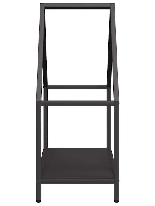 vidaXL Inox Ράφι Αποθήκευσης Ξύλων 60x25x60cm Μαύρο