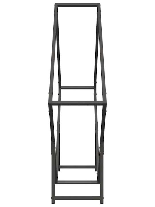vidaXL Inox Ράφι Αποθήκευσης Ξύλων 100x25x100cm Μαύρο