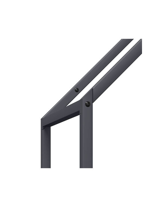 vidaXL Дърва за огрев Inox Рафт Съхранение на Дърва 40x25x120см Сив