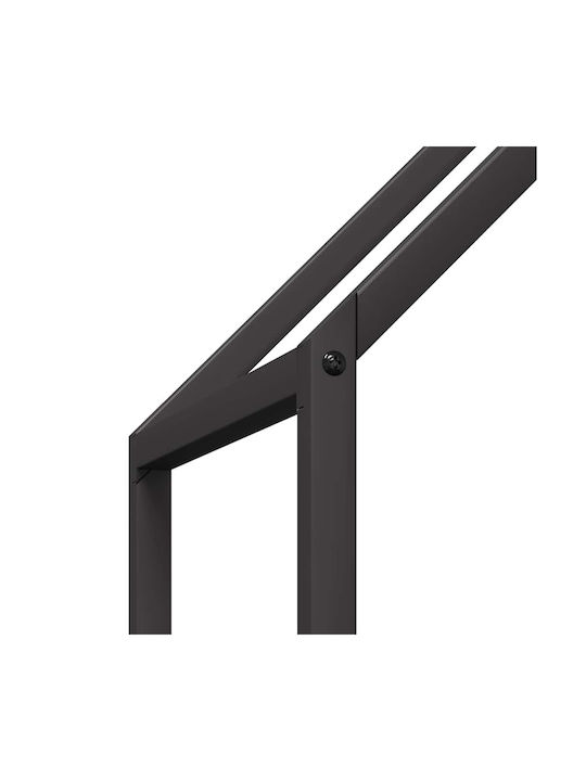 vidaXL Inox Ράφι Αποθήκευσης Ξύλων 60x25x60cm Μαύρο